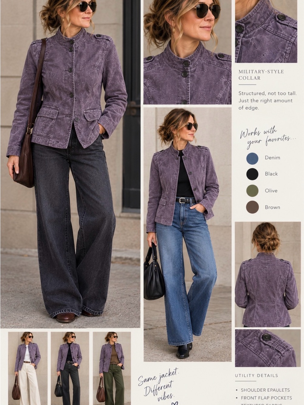 Eddie Bauer Heritage Corduroy Utility Jacket - Lavender Purple